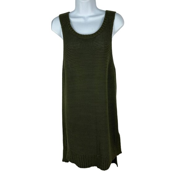 Lou & Grey Womens Olive Green Knit Tank Dress Small Cotton & Polyester - Picture 1 of 7